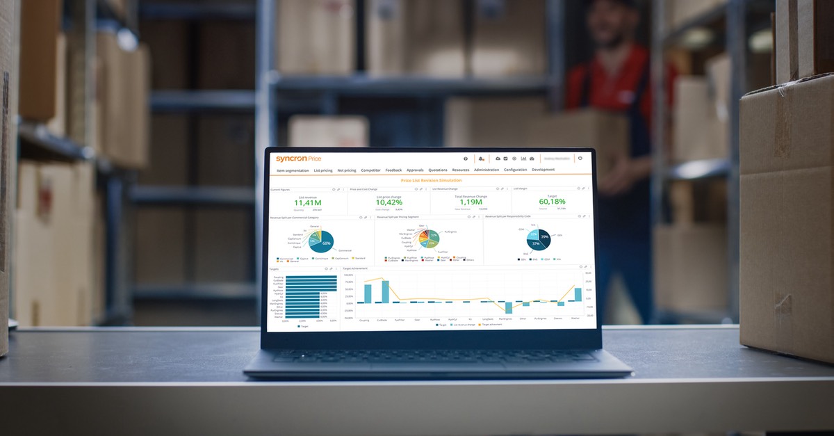 a laptop running CGF's Price solution software